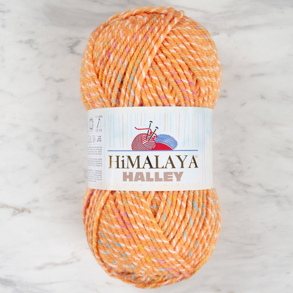 Himalaya Halley Turuncu Benekli El Örgü İpi - 78022